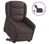 vidaXL Sillón eléctrico reclinable elevable de tela marrón oscuro