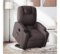 vidaXL Sillón eléctrico reclinable elevable de tela marrón oscuro