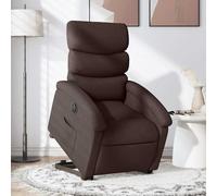 vidaXL Sillón eléctrico reclinable elevable de tela marrón oscuro