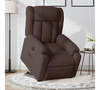 vidaXL Sillón eléctrico reclinable elevable de tela marrón oscuro