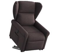 vidaXL Sillón eléctrico reclinable elevable de tela marrón oscuro
