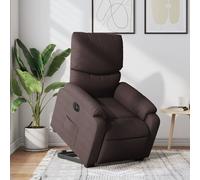 vidaXL Sillón eléctrico reclinable elevable de tela marrón oscuro