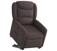 vidaXL Sillón eléctrico reclinable elevable de tela marrón oscuro