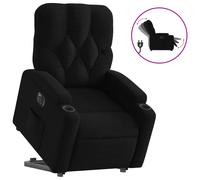 Vidaxl sillón eléctrico reclinable elevable de tela negro