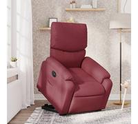 vidaXL Sillón eléctrico reclinable elevable de tela rojo tinto
