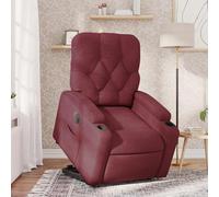 Vidaxl sillón eléctrico reclinable elevable de tela rojo tinto