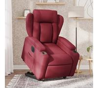 vidaXL Sillón eléctrico reclinable elevable de tela rojo tinto