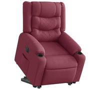 vidaXL Sillón eléctrico reclinable elevable de tela rojo tinto