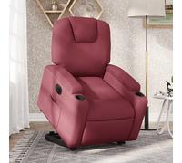 vidaXL Sillón eléctrico reclinable elevable de tela rojo tinto