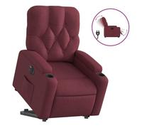 vidaXL Sillón eléctrico reclinable elevable de tela rojo tinto
