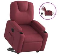 vidaXL Sillón eléctrico reclinable elevable de tela rojo tinto