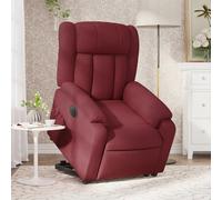 vidaXL Sillón eléctrico reclinable elevable de tela rojo tinto