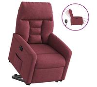 vidaXL Sillón eléctrico reclinable elevable de tela rojo tinto