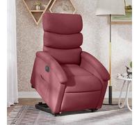 vidaXL Sillón eléctrico reclinable elevable de tela rojo tinto