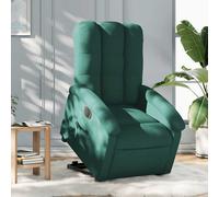 vidaXL Sillón eléctrico reclinable elevable de tela verde oscuro