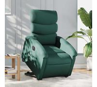 vidaXL Sillón eléctrico reclinable elevable de tela verde oscuro