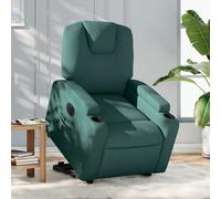 vidaXL Sillón eléctrico reclinable elevable de tela verde oscuro