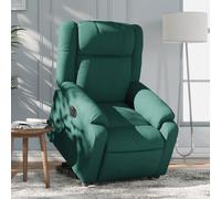 Vidaxl sillón eléctrico reclinable elevable de tela verde oscuro