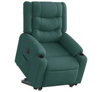 vidaXL Sillón eléctrico reclinable elevable de tela verde oscuro