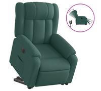 vidaXL Sillón eléctrico reclinable elevable de tela verde oscuro