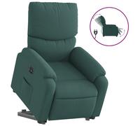 vidaXL Sillón eléctrico reclinable elevable de tela verde oscuro