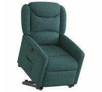 vidaXL Sillón eléctrico reclinable elevable de tela verde oscuro