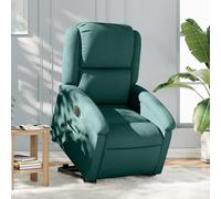 vidaXL Sillón eléctrico reclinable elevable de tela verde oscuro