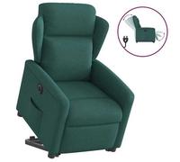 Sillón reclinable eléctrico con ayuda para levantarse, color verde oscuro, tapizado en tela