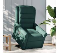 vidaXL Sillón eléctrico reclinable elevable de tela verde oscuro