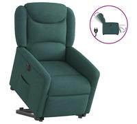 vidaXL Sillón eléctrico reclinable elevable de tela verde oscuro