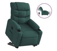 vidaXL Sillón eléctrico reclinable elevable de tela verde oscuro