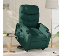 vidaXL Sillón eléctrico reclinable elevable de tela verde oscuro