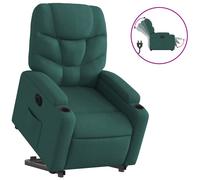 vidaXL Sillón eléctrico reclinable elevable de tela verde oscuro