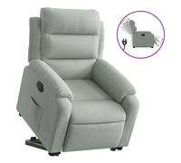 vidaXL Sillón eléctrico reclinable elevable de terciopelo gris claro