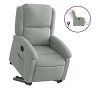 vidaXL Sillón eléctrico reclinable y elevable de terciopelo gris claro