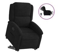 Sillón Eléctrico Reclinable Elevable De Terciopelo Negro Vidaxl