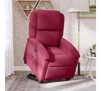 Vidaxl sillón eléctrico reclinable elevable de terciopelo rojo tinto