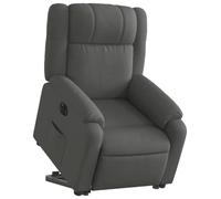 vidaXL Sillón Eléctrico Reclinable Elevable, Silla con Respaldo Reposabrazos, Sillón Orejero de Relax TV, Asiento Ajustable, Tela Gris Oscuro