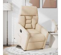 vidaXL Sillón eléctrico reclinable elevable tela microfibra beige