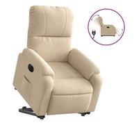 vidaXL Sillón eléctrico reclinable elevable – tela microfibra crema