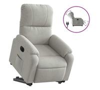 Vidaxl sillón eléctrico reclinable elevable tela microfibra gris claro