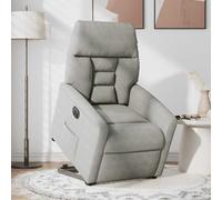 vidaXL Sillón eléctrico reclinable elevable tela microfibra Multicolor Gris claro