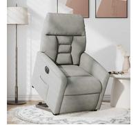 vidaXL Sillón eléctrico reclinable elevable tela microfibra Multicolor Gris claro