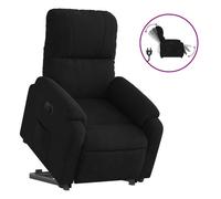 Sillón Eléctrico Reclinable Elevable Tela Microfibra Negro Vidaxl