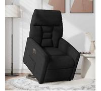 vidaXL Sillón eléctrico reclinable elevable tela microfibra negro