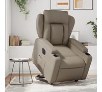 vidaXL Sillón elevable eléctrico cuero artificial capuchino