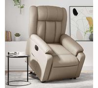 Vidaxl sillón elevable eléctrico cuero artificial capuchino