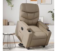 vidaXL Sillón elevable eléctrico cuero artificial capuchino