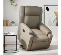 Vidaxl sillón elevable eléctrico cuero artificial capuchino