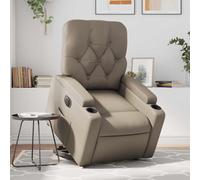 Vidaxl sillón elevable eléctrico cuero artificial capuchino